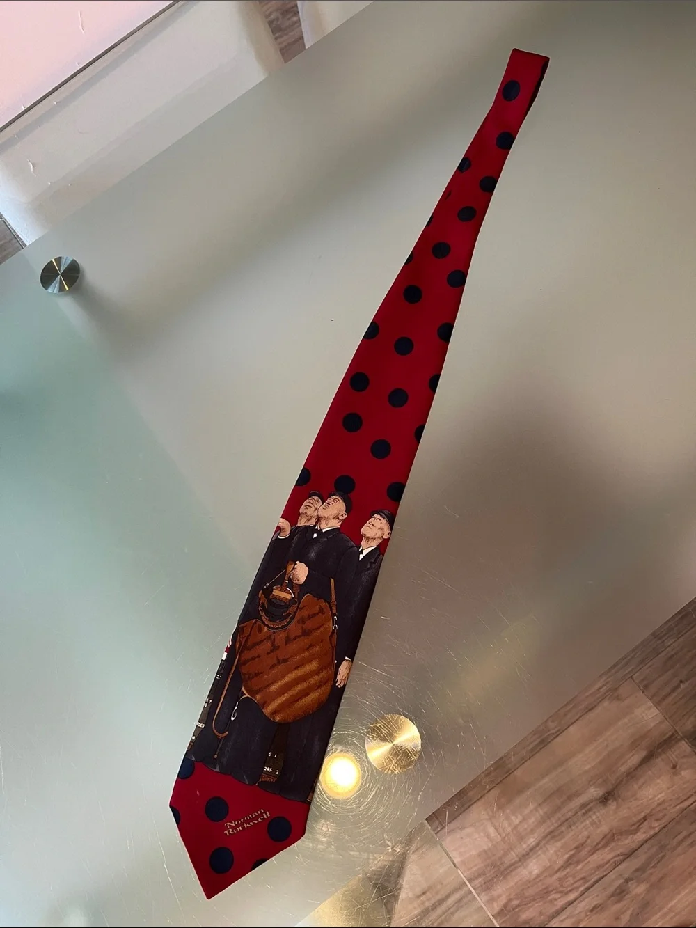 1990s Norman Rockwell Tie Saturday Evening Post Three Umpires